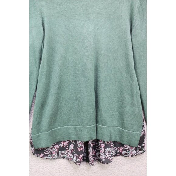 52Seven Long Sleeve Green Pullover Sweater-Size Large-Paisley Back - Picture 2 of 10